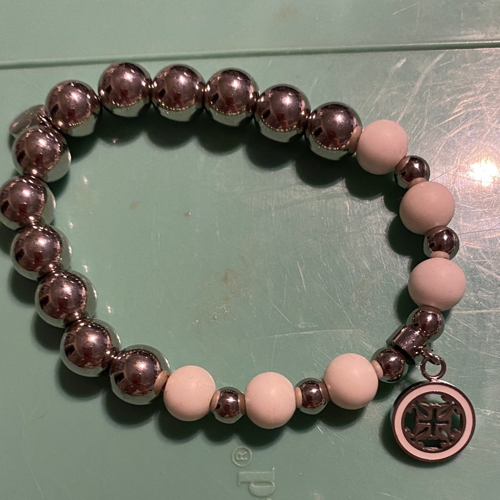 Chic Beaded Bracelet with Cross Charm